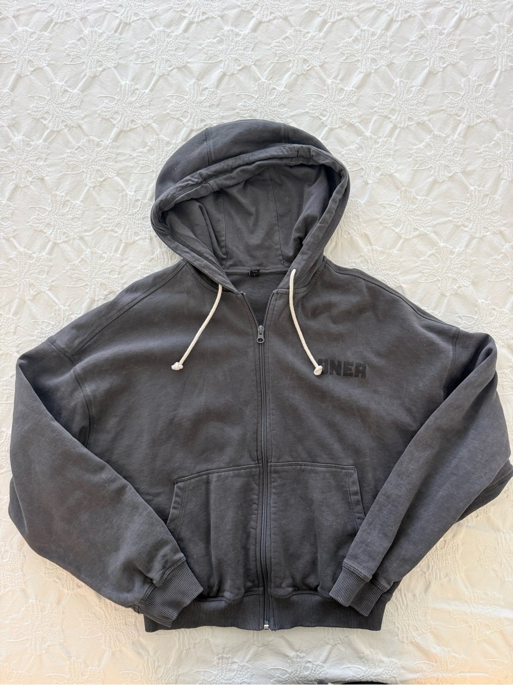 Oner Active Charcoal Gray Full-Zip Hooded Sweatshirt